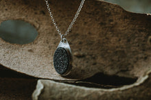 Load image into Gallery viewer, Black Druzy Necklace