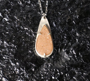 Peach Druzy Necklace