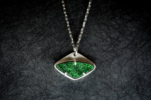 Horizontal Green Uvarovite Garnet Necklace