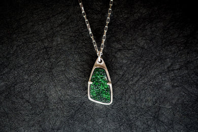 Vertical Green Uvarovite Garnet Necklace