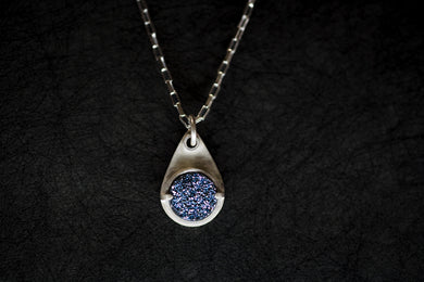 Icy Blue Druzy Necklace