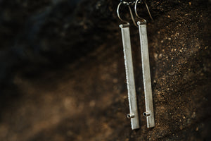 Silver Long Line Earrings