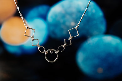 Black Diamond Silver Shapes Necklace