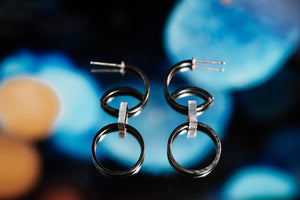 Circle and Square Earrings